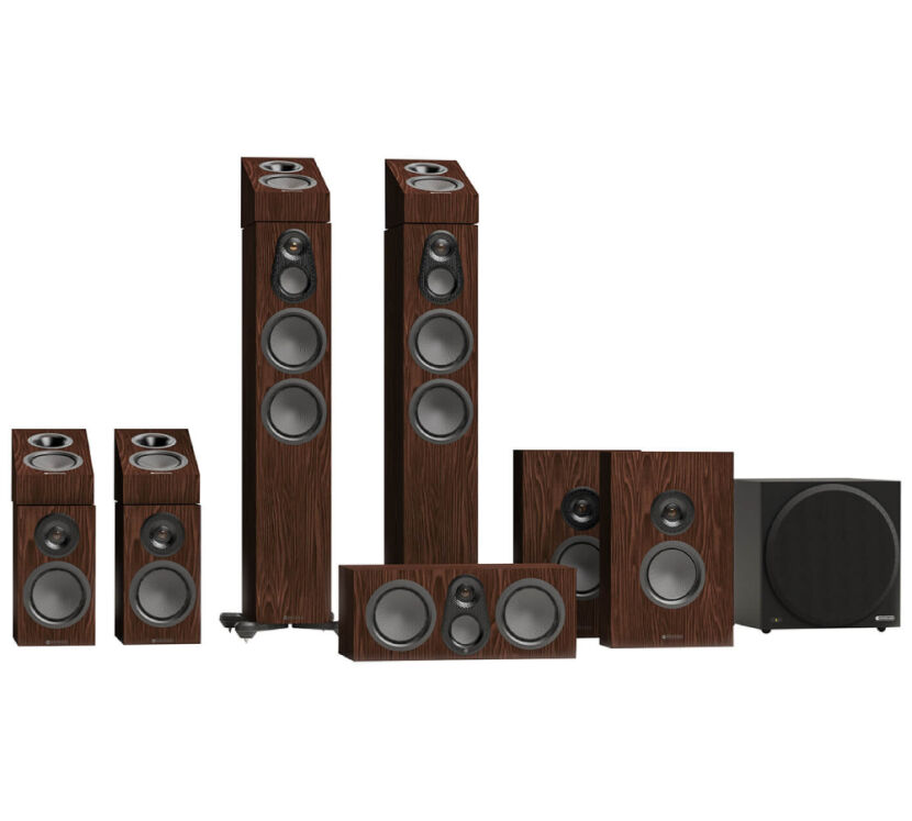 Monitor Audio Silver 300 8G system AV (orzech). Zestaw 7.1.4.