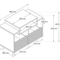 NorStone Oslo Vinyl 800 (biały/dąb). Stolik audio. - 6