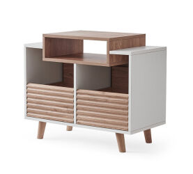 NorStone Oslo Vinyl 800 (biały/dąb). Stolik audio.