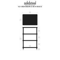 Solidsteel S3-4 (czarny). Stolik audio. - 2