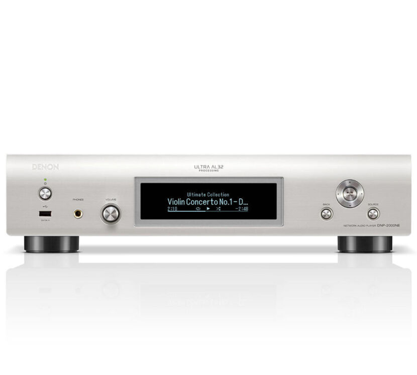 Denon DNP-2000NE (srebrny). Sieciowy odtwarzacz audio z Wi-Fi oraz Bluetooth.