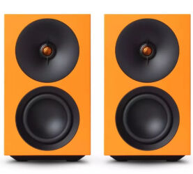 Cambridge Audio L/R S (pomarańczowy). Aktywne kolumny podstawkowe.