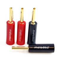 Melodika MDBAN4. Wtyki głośnikowe typu banan czarny/czerwony (4szt). - 2