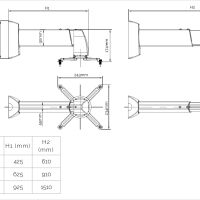 Spider Wall 90150 (srebrny). Uchwyt ścienny do projektora. - 7
