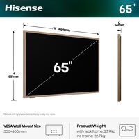 Hisense 4K 65S7S Canvas TV. Telewizor QLED 65