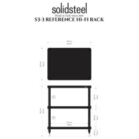 Solidsteel S3-3 (czarny). Stolik audio. - 2