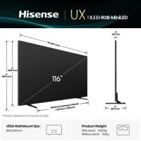 Hisense RGB-MiniLED TV 116UXQ. Telewizor RGB-MiniLED 116