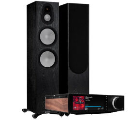 Cambridge Audio Evo 150 SE i Monitor Audio Silver 500 7G (czarny). Zestaw stereo.