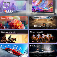 Hisense 4K 85E7S. Telewizor QLED 85