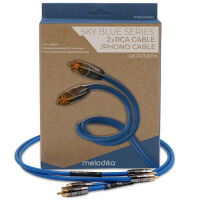Melodika SB2R05 Sky Blue. Interkonekt audio 2xRCA (0.5m). - 2
