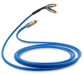 Melodika SBSWY80 Sky Blue. Przewód subwooferowy typu Y RCA - 2xRCA (8m).