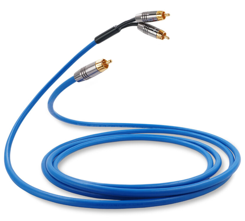 Melodika SBSWY10 Sky Blue. Przewód subwooferowy typu Y RCA - 2xRCA (1m).