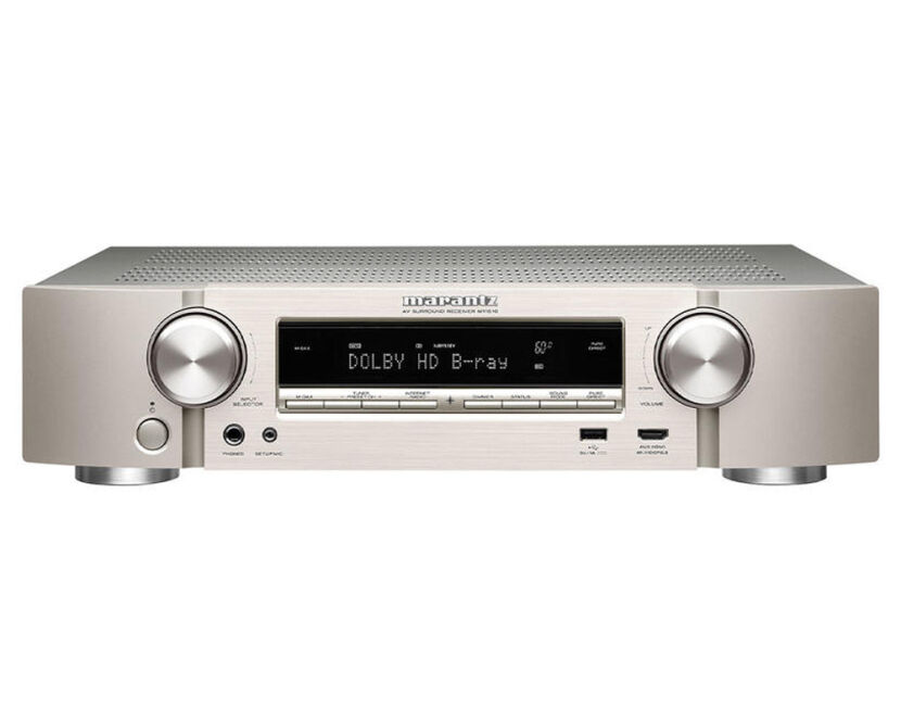 Marantz NR1510 (srebrno-złoty). Ultracienki amplituner kina domowego.