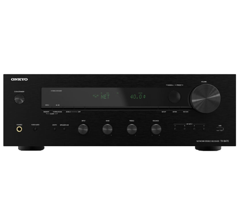 Onkyo TX-8470 (czarny). Sieciowy amplituner stereo.