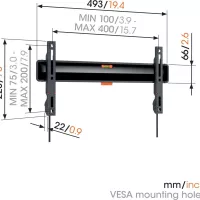Vogels TVM 3405 SP. Płaski uchwyt do telewizora OLED 32-77
