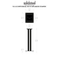 Solidsteel UL-6 (czarny). Podstawki głośnikowe. - 2