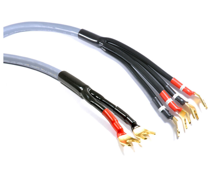 Melodika MDBW41575Gs. Przewód głośnikowy z wtykami typu widły bi-wire (2x7,5m).