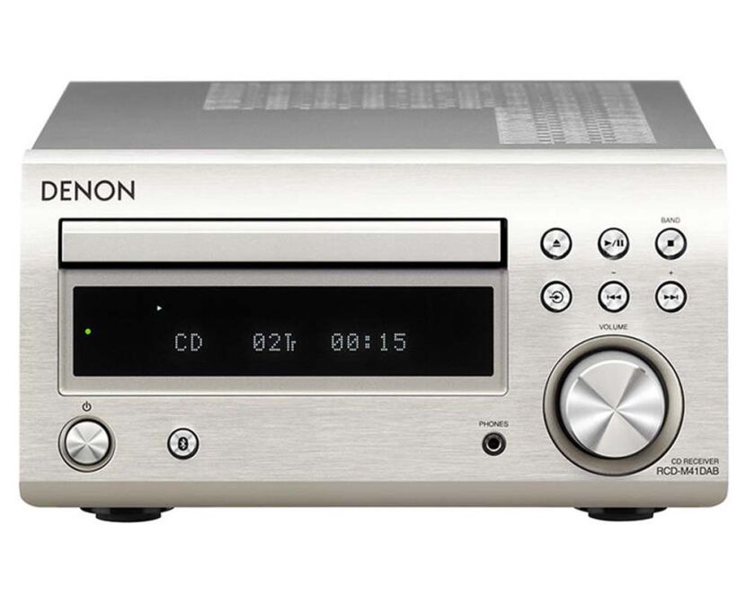 Denon RCD-M41 DAB (srebrny). Zintegrowany system stereo.