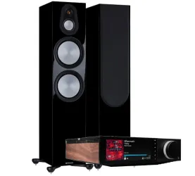 Cambridge Audio Evo 150 SE i Monitor Audio Silver 500 7G (czarny hg). Zestaw stereo.